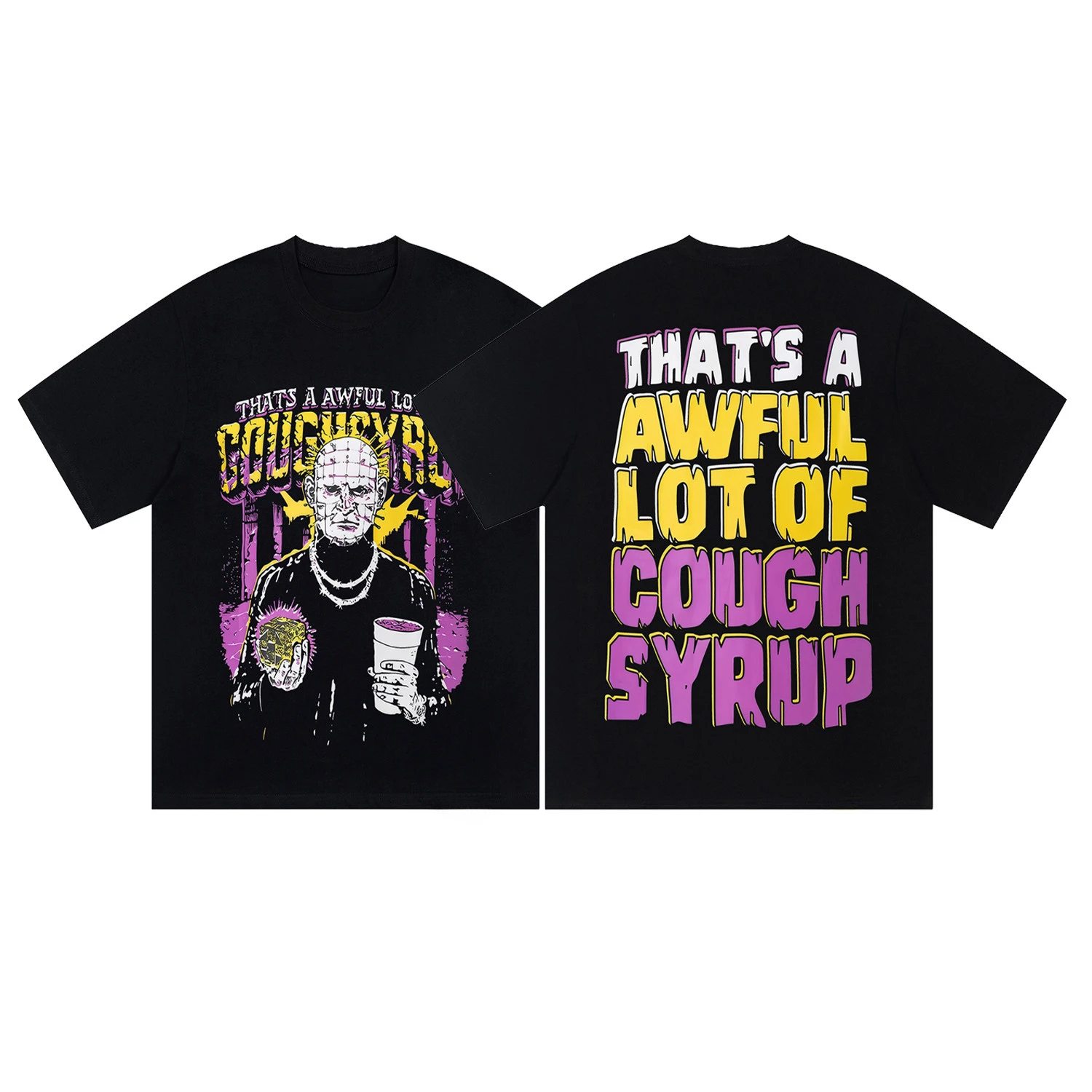 Summer Fit That A Lot of Awful Cough Syrup American-style High Street Short-sleeved T-shirt for Both Men and Women Cotton