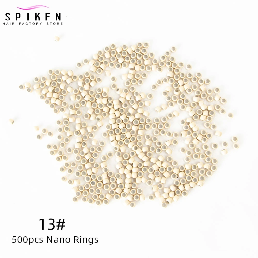 500pcs Silicone Nano Rings Copper Rings Silicone Line Hair Beads with 1pc Hair Loop 1pc Plier For Salon