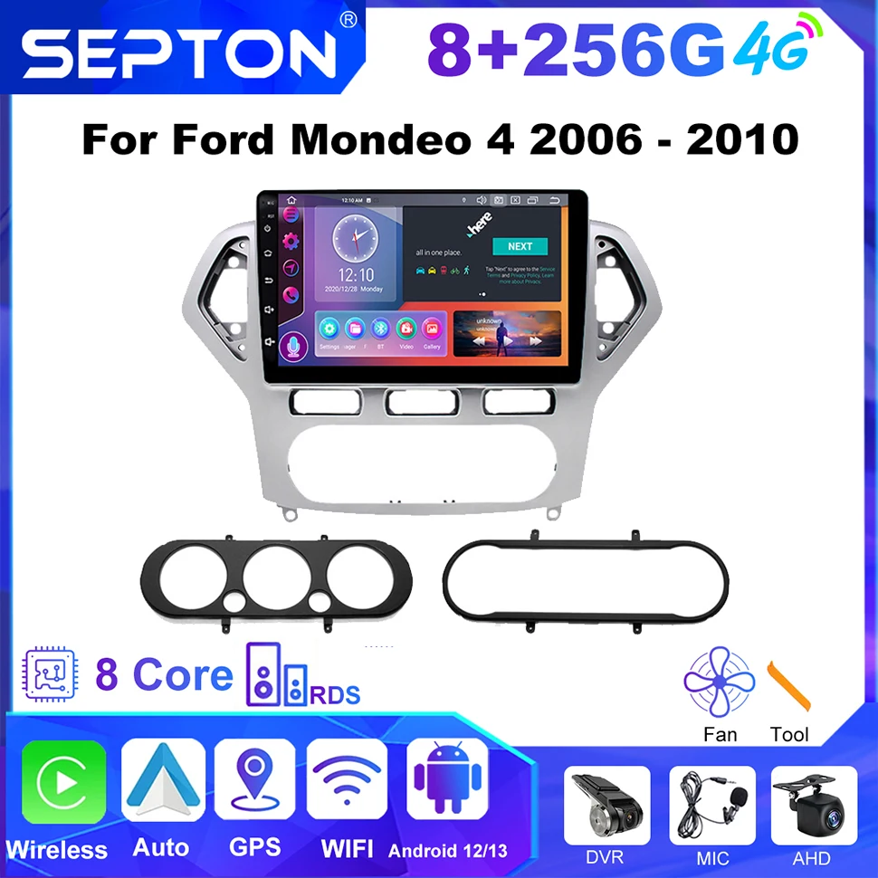 

SEPTON 2 Din Android Auto Car Radio for Ford Mondeo 4 2006-2010 Multimedia GPS 2din Autoradio Navigation Player Carplay 4G 8core