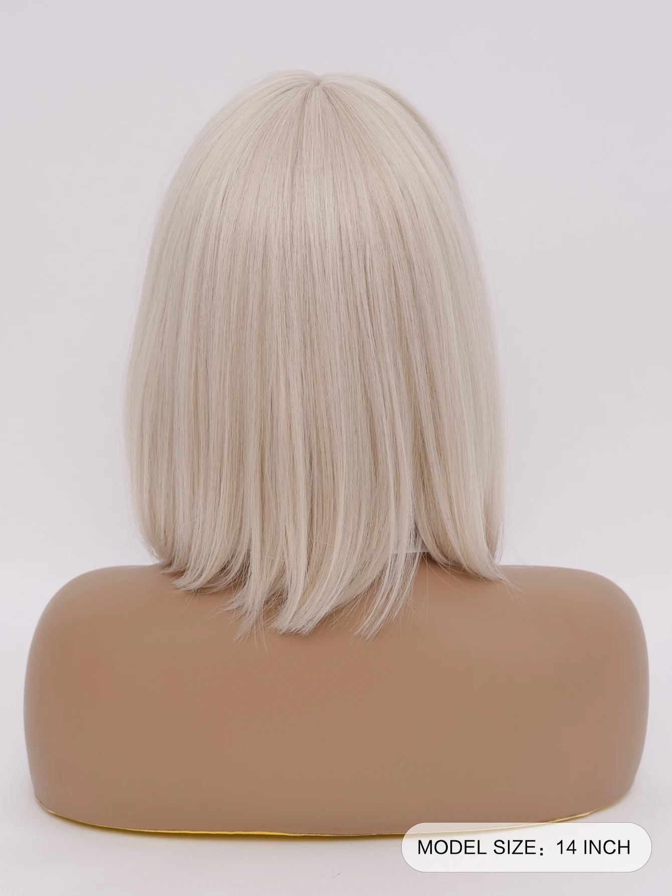 Beige blonde wig bob wig blonde short hair style high quality bangs wig heat resistant chemical fiber wig women daily festival u