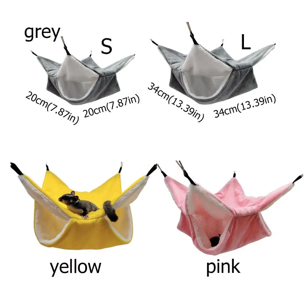 Hamac à Hamster en peluche Double couche, sac de couchage épais et chaud pour Hamster, suspendu, Cage à Rat confortable, maison pour Cage pour animaux de compagnie