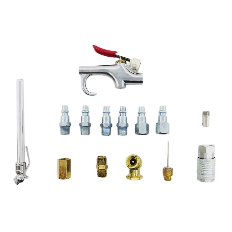 

NEW-14Pcs Air Blow Accessory Tool Kit Dust Compressor Nozzle Blow Accessory Duster Cleaning Air Compressor Kit Tools