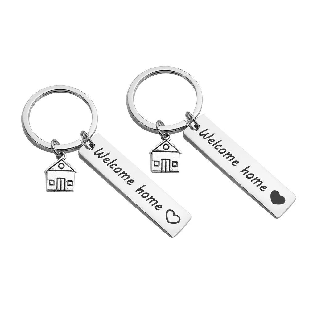 Key Chain Keychain Pendant Housewarming Keychains Welcome Home Rings Gift Holder Stainless Bag Accessory Wallet