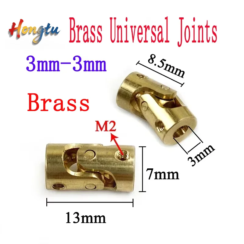 5Pcs 3mm to 3mm Brass Universal Flexible Shaft Coupling Joint – For RC Car & RC Boat