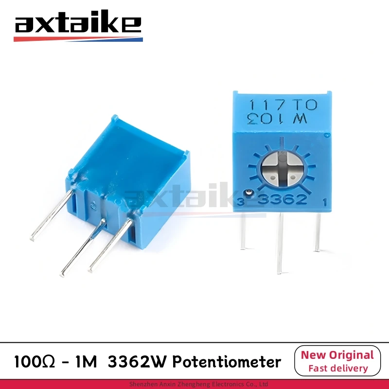 20PCS 3362 100R-1M Adjustable Precision Potentiometer 500Ω 1K 2K 5K 10K 20K 50K 100K 200K 500KOhm 3362W 102 103 104 203 503 504