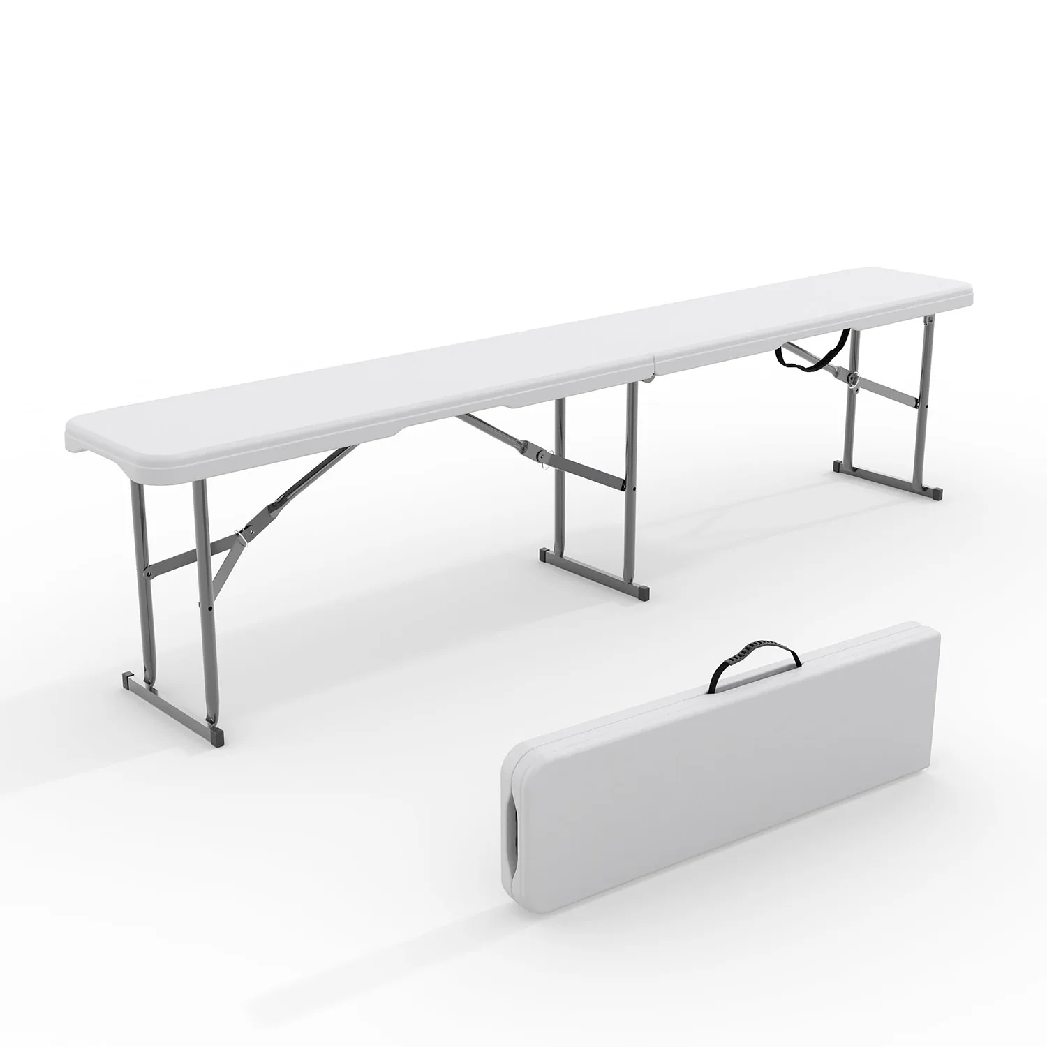 6FT Portable Folding Bench Seat With Carry Handle & Lock For Outdoor Picnic, Camping, Indoor Events, Heavy Duty & Stable — Generic