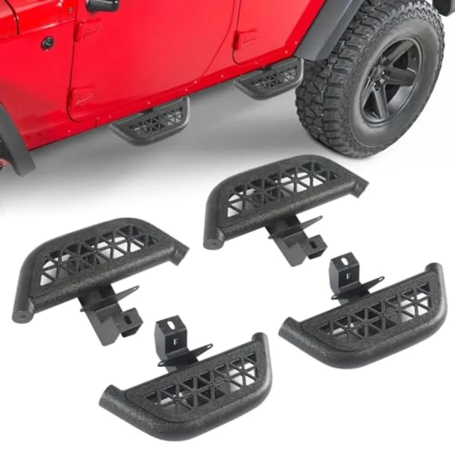 

6.7 Side Steps Compatible with Jeep Wrangler JL 4 Doors 2018-2025 Heavy Duty Carbon Steel Anti-Slip Running Boards Pedals Set o