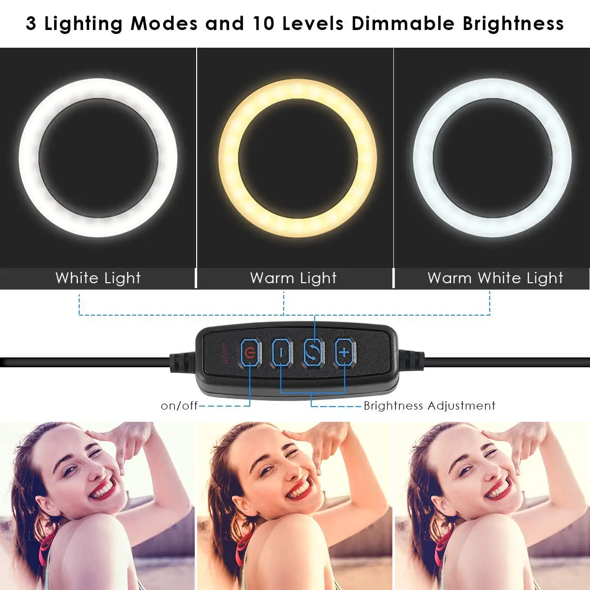6" Photography Selfie Light 16CM LED Ring Light with Mobile Stand Support Tripod Ring Light for Live Video Streaming