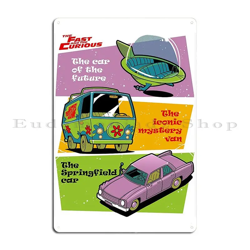 The Fast And The Curious Iii Metal Plaque Character Garage Party Club Garage Retro Tin Sign Poster