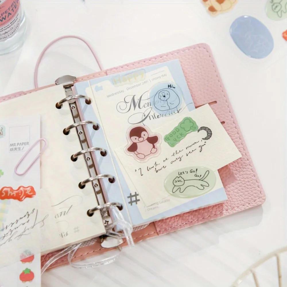 60 قطعة من 4 ملصقات حساب إيبوكسي مسطحة على الطراز الكوري اللطيف، مواد تزيين كتيب اليد DIY ملصقات بطاقات goo #2