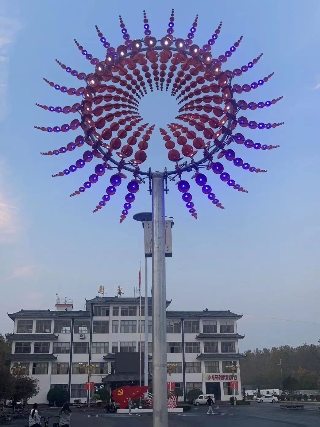 Interactive device No night scene Lighting landscape Solar flower lighting device Windmill rotation