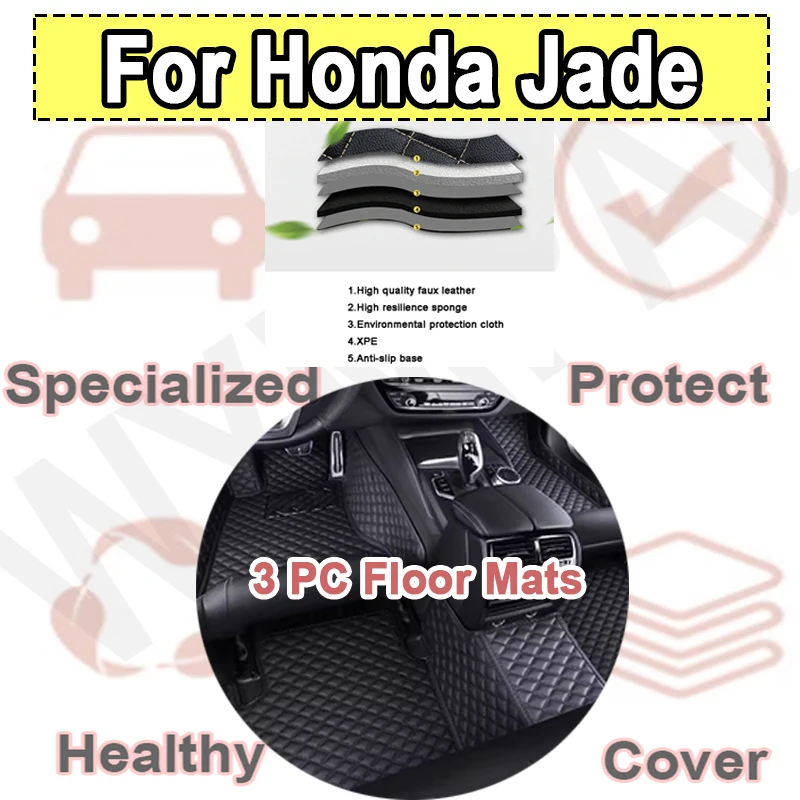 

Luxury Car Mats For Honda Jade FR4 FR5 2013~2020 Leather Floor Mat Set Carpet Rug Auto Foot Pads interior parts Car Accesories
