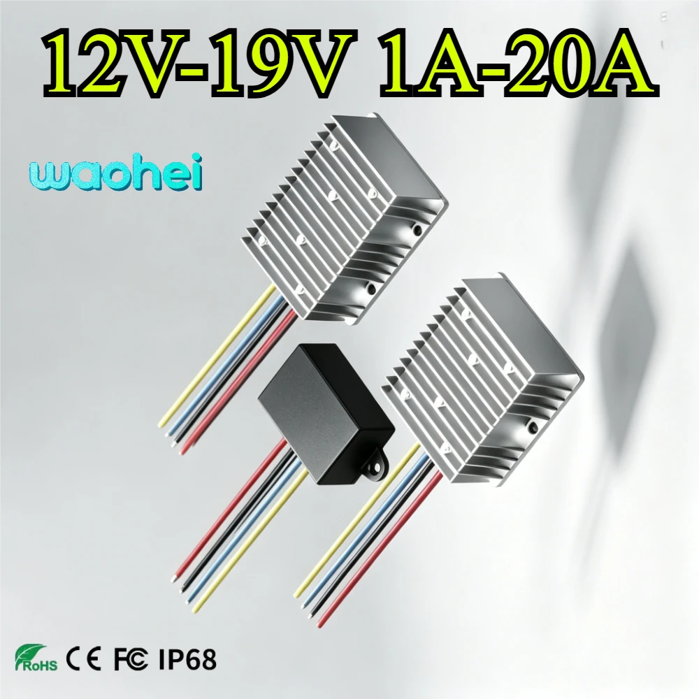 12V to 19V 1A-20A Stabilizer DC to DC Converter Boost Step Up Power Converter Car Laptop Power Supply 9V-13V 12 Volt to 19 Volt