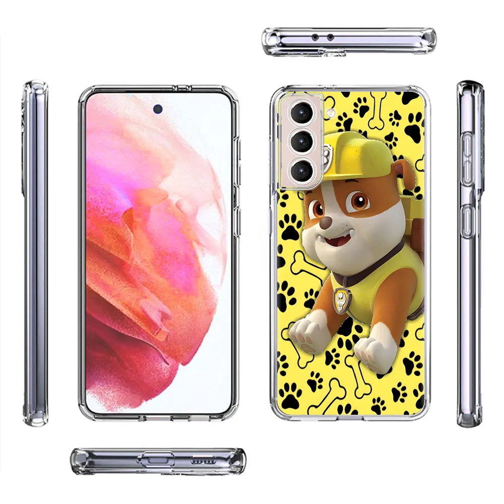 Paws P-Patrols Cartoon Dog Case for Samsung Galaxy S23 S22 Ultra S20 S21 FE S9 S10e S7 S10 S8 Plus Transparent Soft Phone Cover