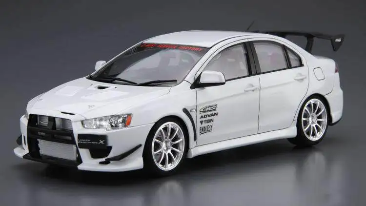 Static assembly car model Aoshima-06929-B 1/24 C-West CZ4A Lancer Evolution X 2007 car model kit view 3