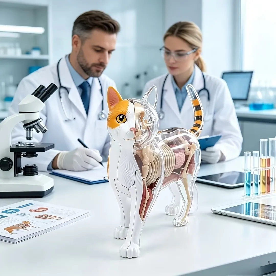 35-Piece Feline Anatomy Model Set, Including Detailed Internal Organs and Skeletal Structures—Suitable for Students, Biology Classes, Home Education, Veterinary Training—Realistic Organ Display, Requires Self-Assembly, Science Education Gift, Halloween Favorite view 5