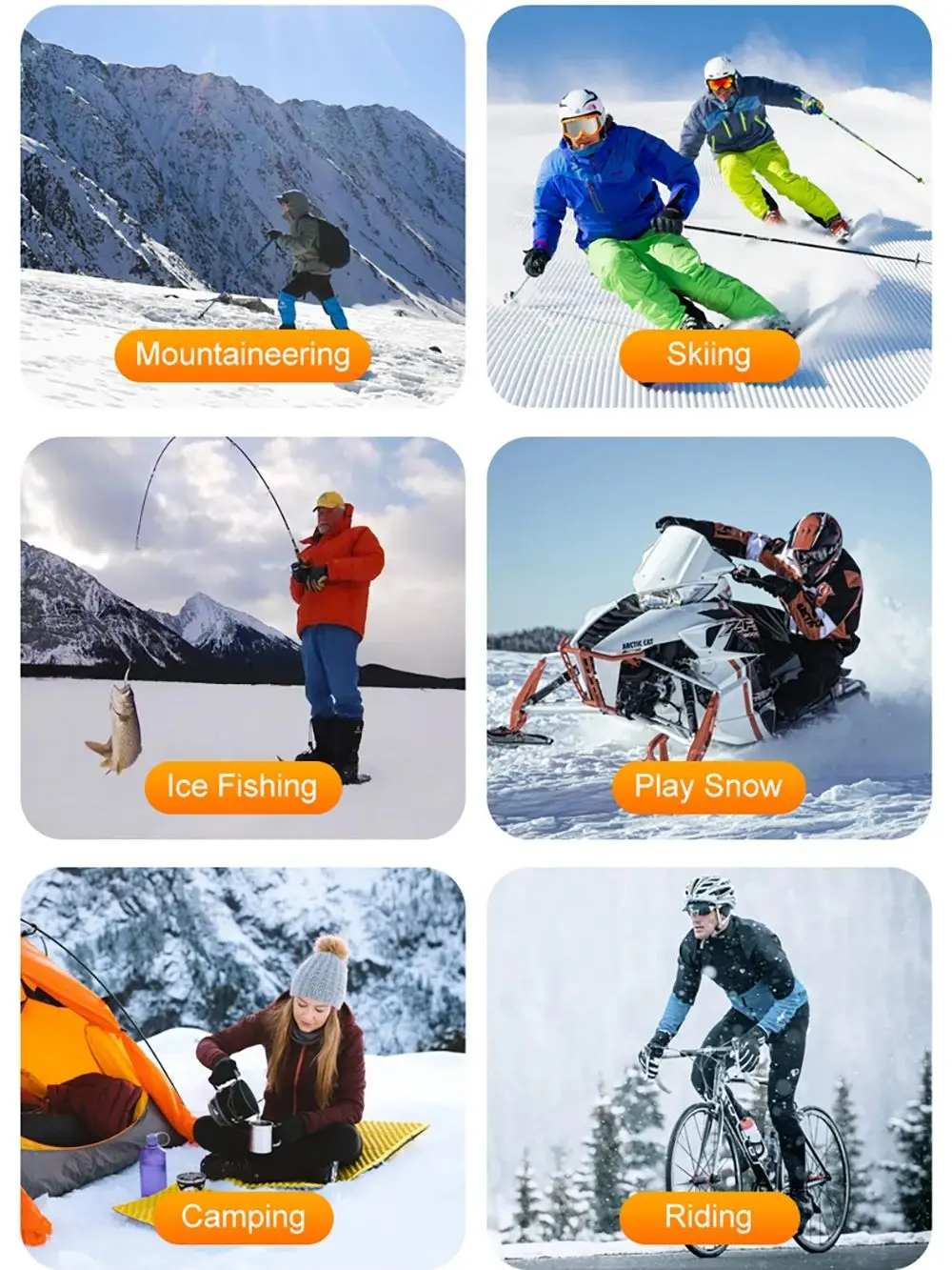 USB rechargeable heating gloves with adjustable temperature in three levels, suitable for office/outdoor portable use