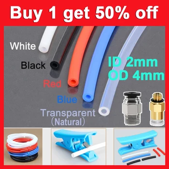 ZWEI BÄUME 1M 2M 4M PTFE Rohr Teflonto Rohr Bowden Extruder 1,75mm ID 2mm OD4mm Filament rohr für Ender 3 3D Drucker Teil