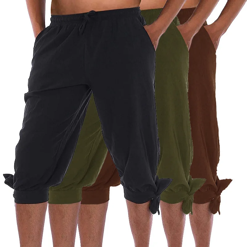 القرون الوسطى الدراما السراويل الرجال القراصنة اقتصاص السراويل هالوين تأثيري البدلة الصيف السراويل غير رسمية