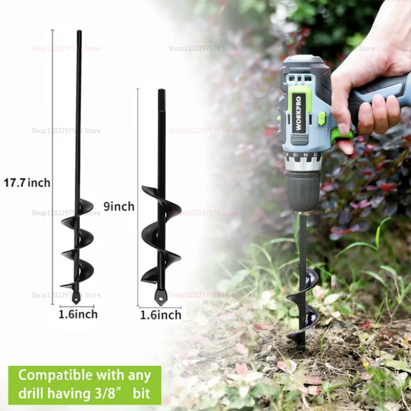 Garden Auger Spiral Drill Bit for Gardening Flower Planter Earth Drill Planting Hole Digger Tool Loose Soil Soil Auger Accessory