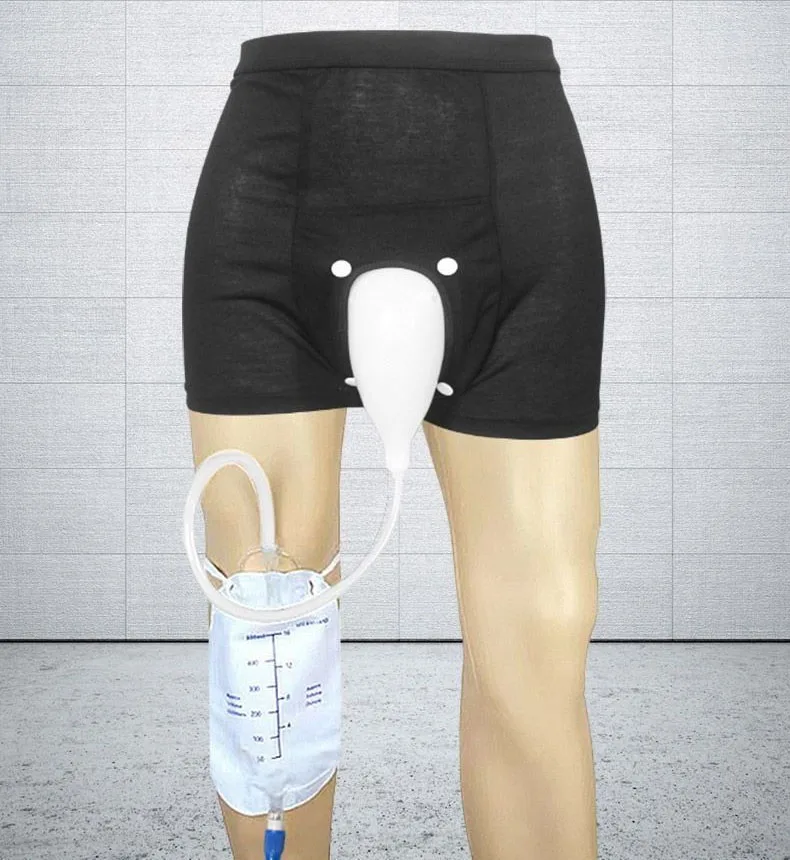 Wearable Silicone Men Walking Urine Bag Underpants Incontinence Elderly Male Underpants Kit Leak proof Reusable 1set