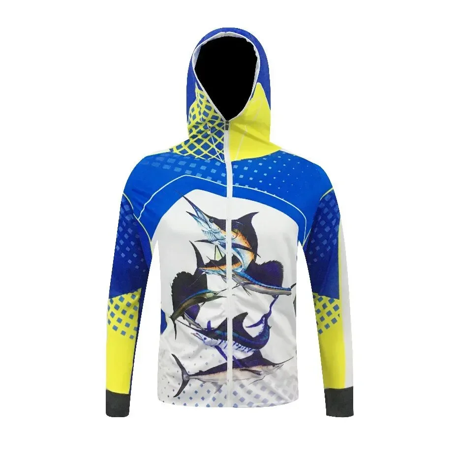 

Professional Fishing Clothes Men's Sublimation Printing Breathable Long Sleeve Fishing Anti-UV UPF 50+ Clothes Outdoor