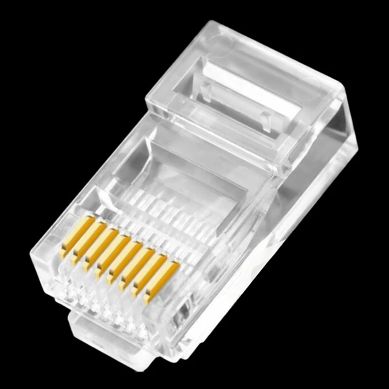 100 Rj45 من خلال الثقوب 8P8C Cat6 الفئة 6 المكونات الكريستال غير المحمية شبكة وحدات التوصيل