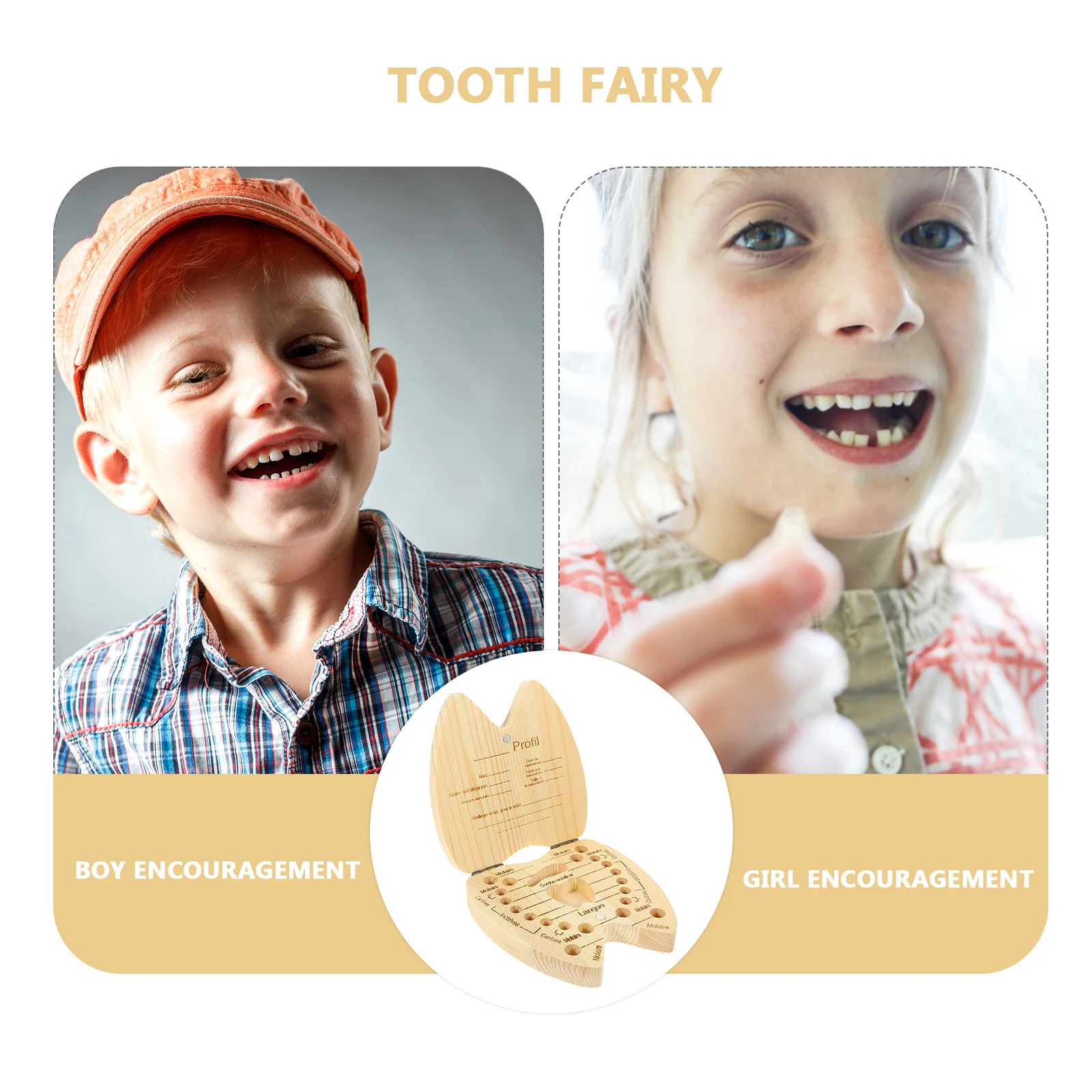 

1 pc Milk Storage Box Wooden Color Durable Baby Tooth Saver For Kids First Lost Teeth Organizer Lightweight Small Size