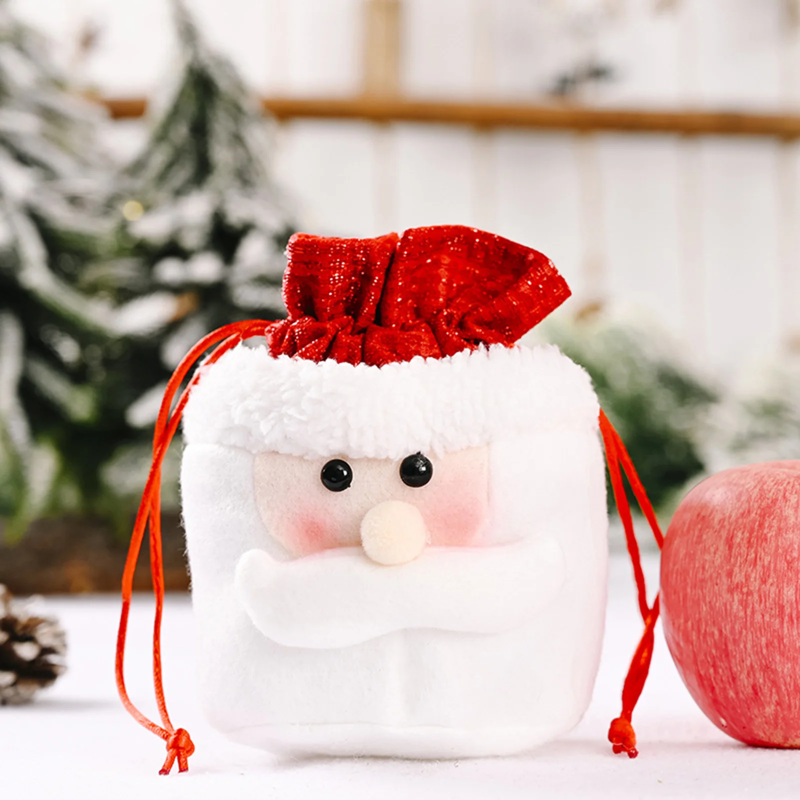 Cartoon Santa Claus Gift Bags 3D Soft Xmas Decorative Gift Bags for Christmas Day or Party Atmosphere