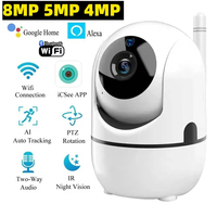 8MP ICSEE Wifi Security Camera Indoor Surveillance Camera Two Way Audio Motion Detection Auto Tracking Baby Monitor Video Camera