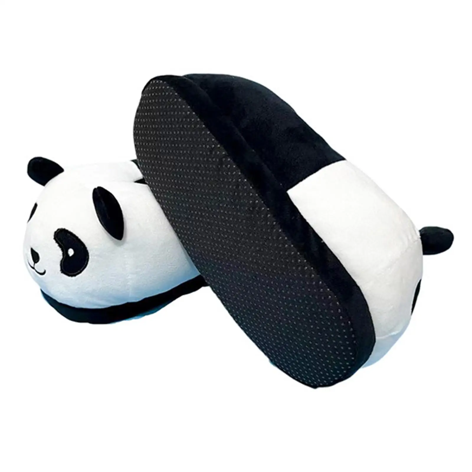 Adult Cartoon Panda Slippers Novelty Slippers Nonslip Funny One Size Plush Winter Indoor Warm for Bedroom Shoes Home Slippers