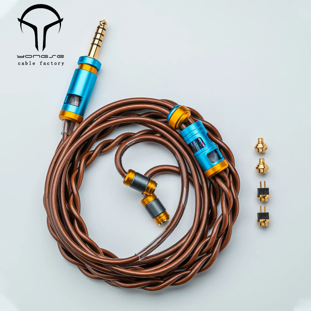 Yongse Captain High Purity Single Crystal Copper Silver-plated + OOC Copper Layer 6fold Coaxial Twisted Earphones Upgrade Cable