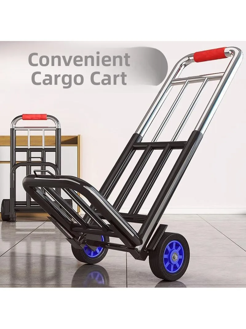 Portable Hand-Pulled Shopping Cart Stacking Moving Vegetable Buying Home Use Luggage Small Pull Rod Car Family Storage Tools