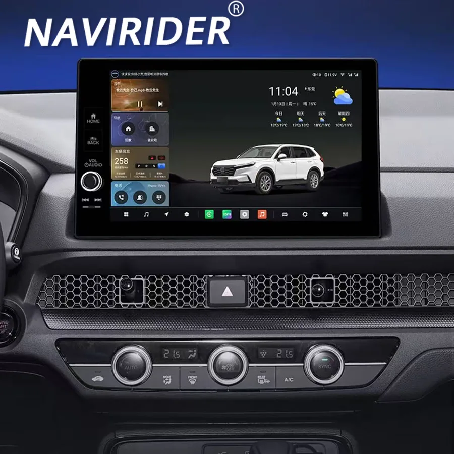 11.5 "tela qled android gps carplay auto para honda crv breeze 2023 2024 sistema duplo multimídia player de vídeo navegação estéreo
