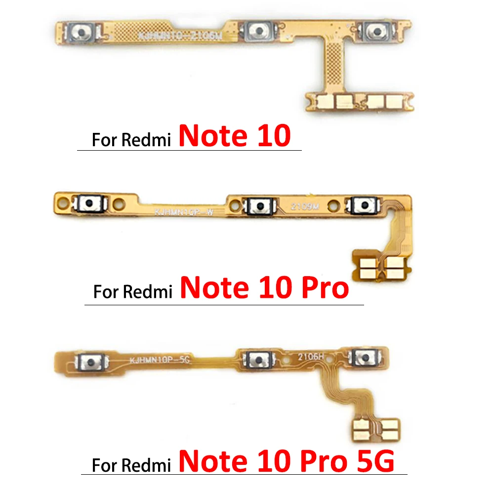 Per Xiaomi Redmi Note 4X 5 4 Note 3 6 8 9S 7 9 10 Pro 5G 9T / 9TPro pulsante di accensione/spegnimento tasto Volume cavo flessibile parti di ricambio