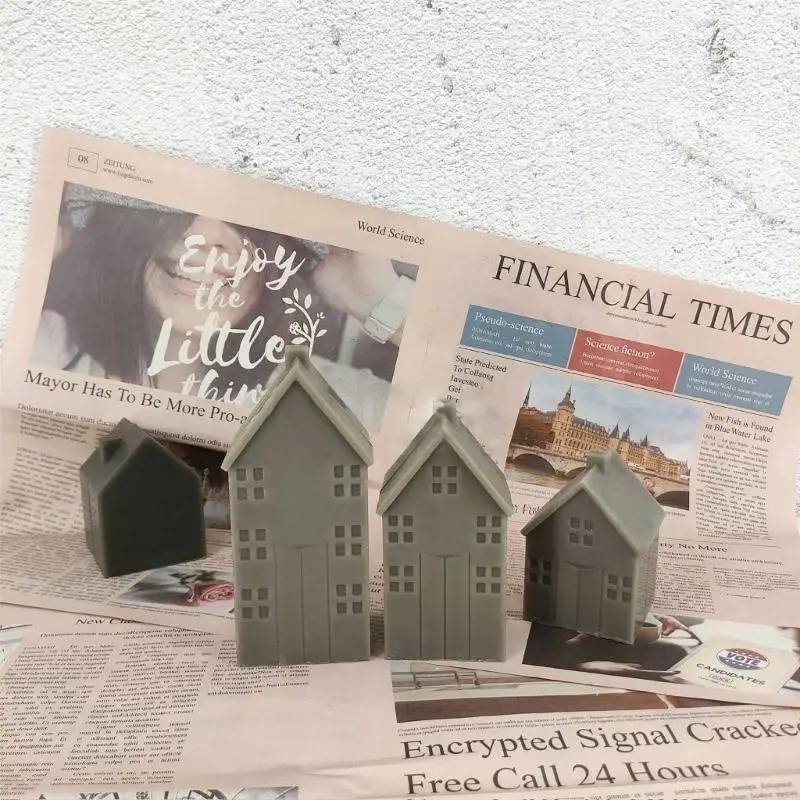 

R66A Christmas House Mold Scented Molds Handmade Making Mould