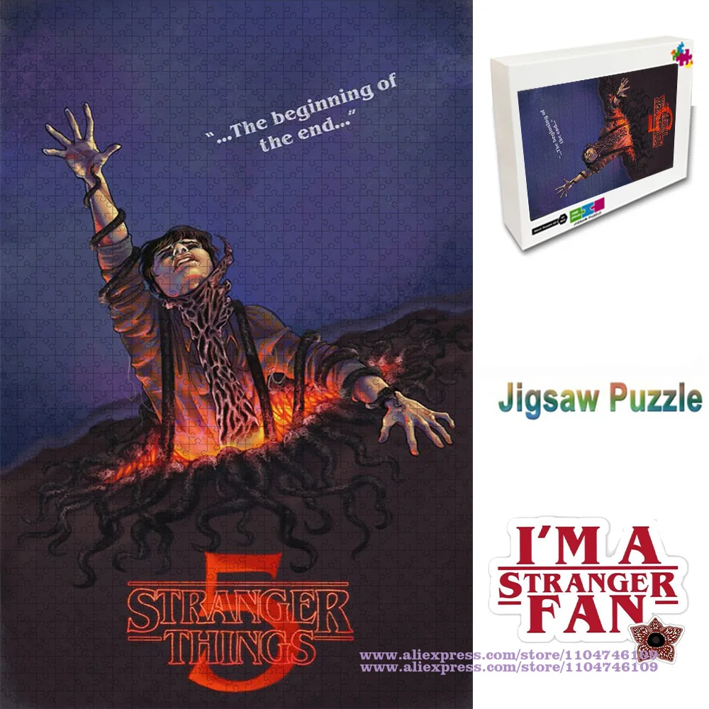 

Stranger Things Puzzle Jigsaw 108/200/300/500/1000/1500Pcs Exquisite Gift Box Intelligence Puzzles for Adults Home Decoration