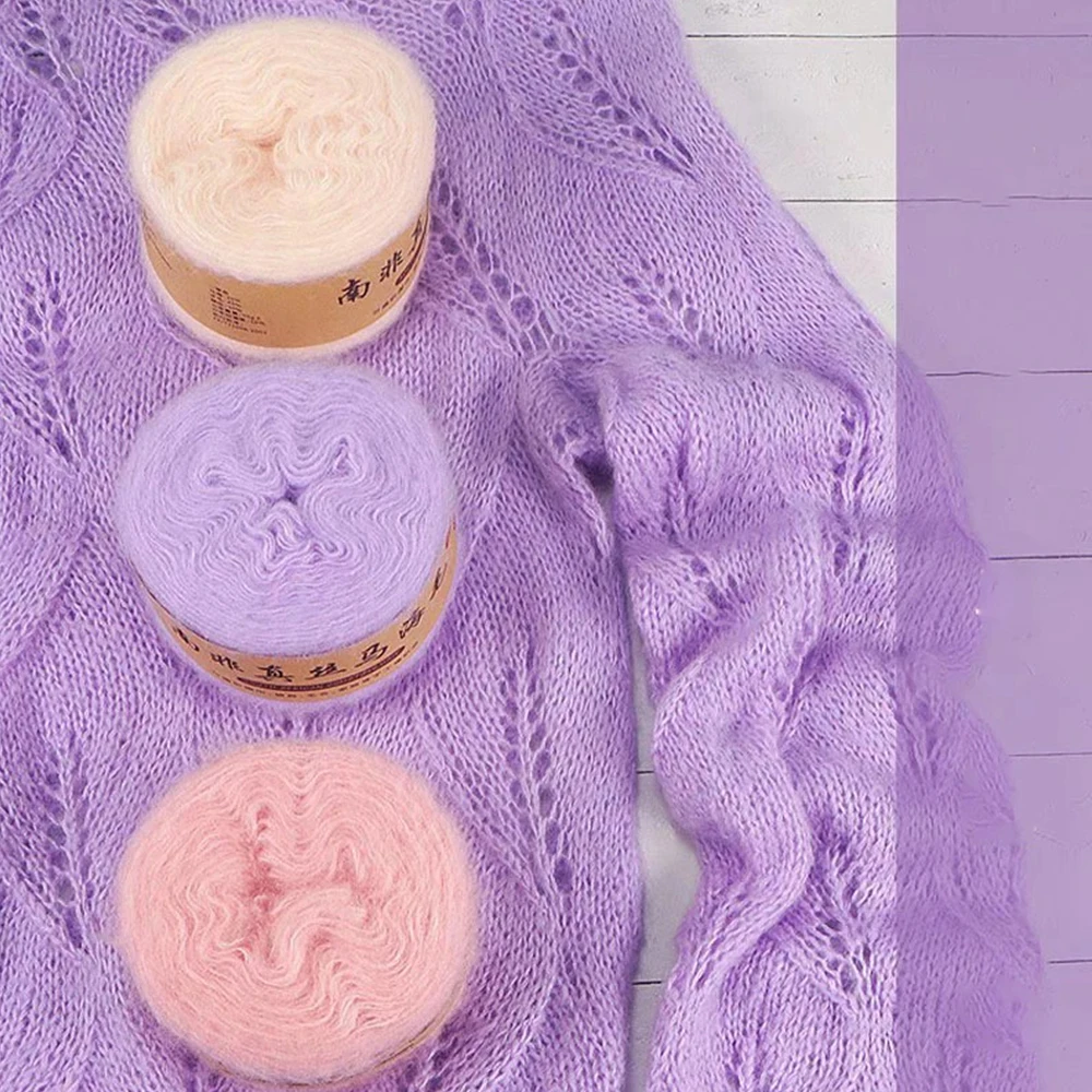 

480M Silk Pony Hair Wool Hand-woven Fine Wool Plush Yarn Knit Yarn Shawl Sweater Line Cashmere Line Wool Yarn 50g/roll ﻿
