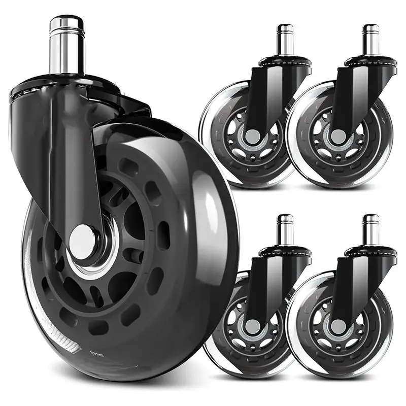 A7THK-5PCS Office Chair Wheels, Upgraded Heavy Duty Caster Wheel For Gaming Chairs, 4.5 Inch Smooth & Silence Rubber Wheels
