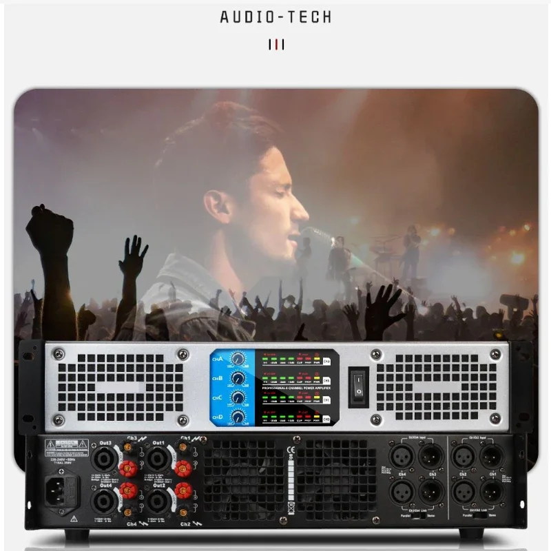 KYYSLB 4*1200W Professional Digital Amplifier High-power Pure Rear Stage KTV Stage D-Class Sound Equipment Amplifiers