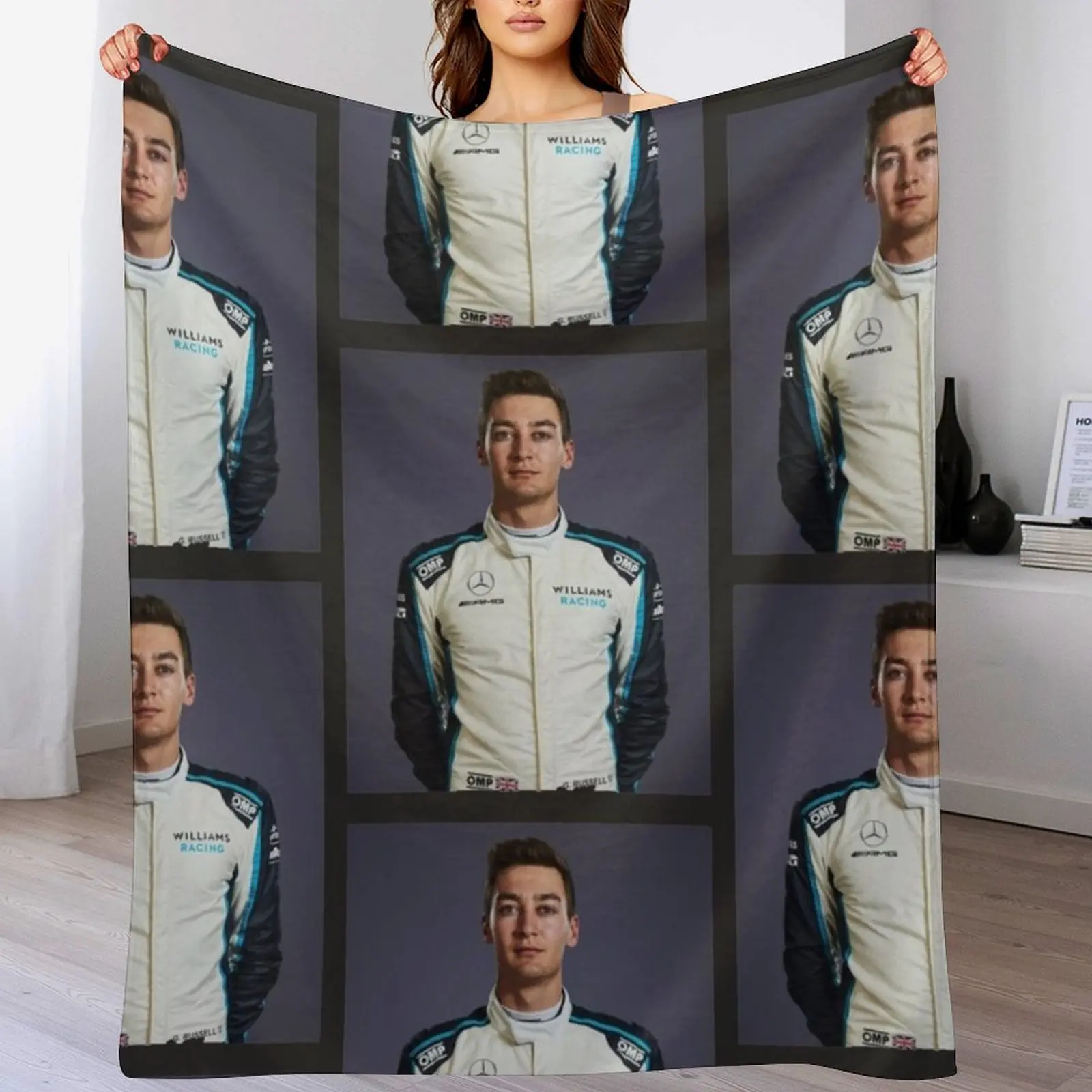 

George Russell F1 - William Throw Blanket Luxury Designer Blankets For Sofas Quilt Blankets