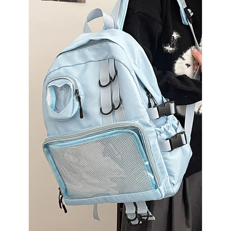 Mochila escolar estilo Collage para adolescente, mochila Itabag Kawaii, mochila transparente con corazón de amor JK, nueva bolsa para ordenador portátil 2024 para mujer