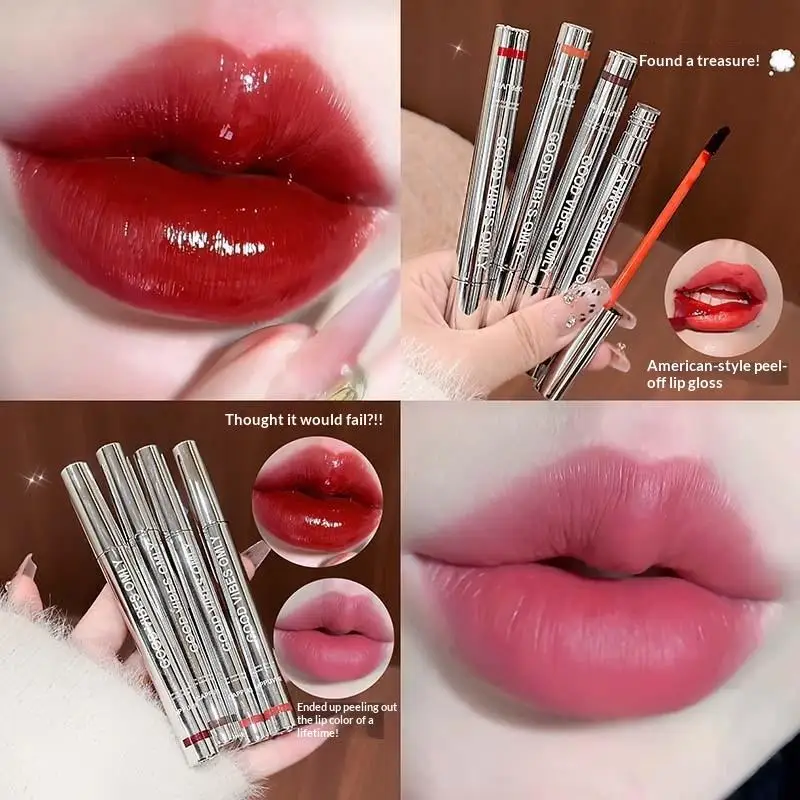 HERORANGE Jelly Lipstick Mirror Lipgloss Chocolate Brown Moisturizing Smoky Lipsticks Non-stick Cup Tint