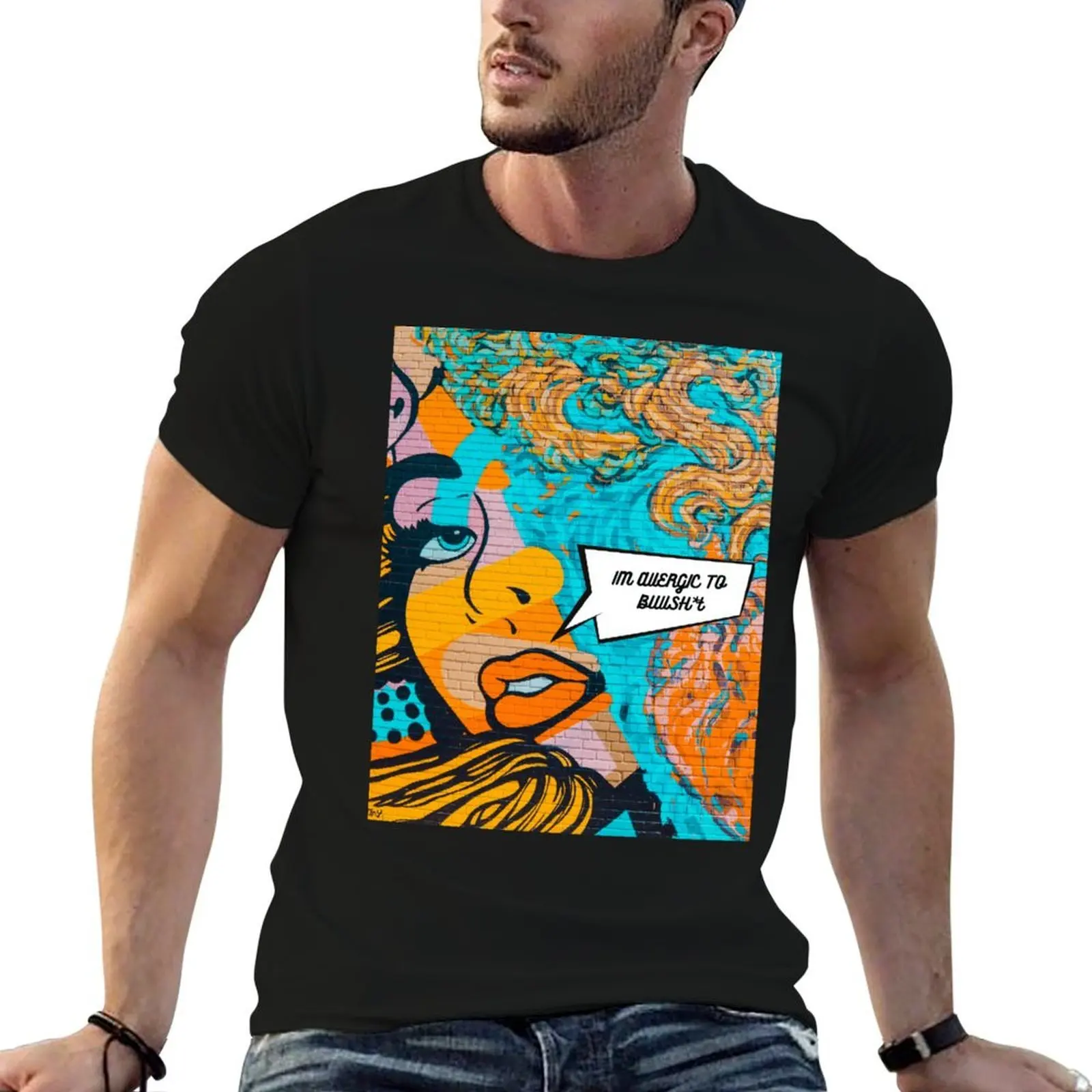 I'm Allergic To BS T-Shirt man t shirts for men man t shirt luxury t shirt for man 100 percent cotton T-shirt