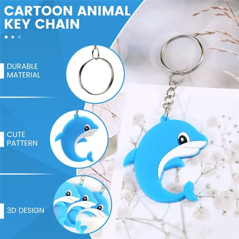Dolphin Fruit Keychain Cute Dolphin Keychain Rubber Keyrings And Keychains For Summer Women Men, 1.6-2 Inches Eco-Friendly