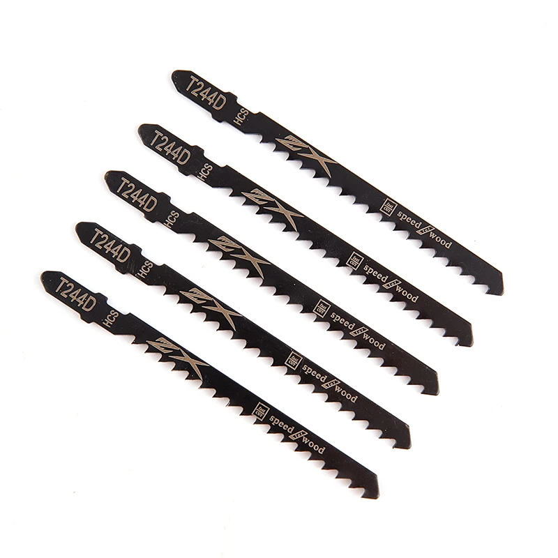 5 pçs/set HCS 6T Jig Saw Lâminas T244D/T344D para Corte Rápido Corte Reto 4 Mm Comprimento dos Dentes Lâminas de Serra 100*1.2mm Lâmina de Serra
