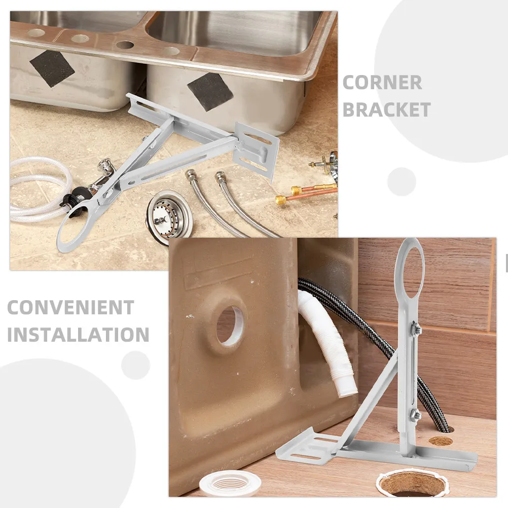 2Pcs Stainless Steel Undermount Sink Brackets Iron Kitchen Support Holder Under Counter Sink Fixing Frame Kitchen Supply