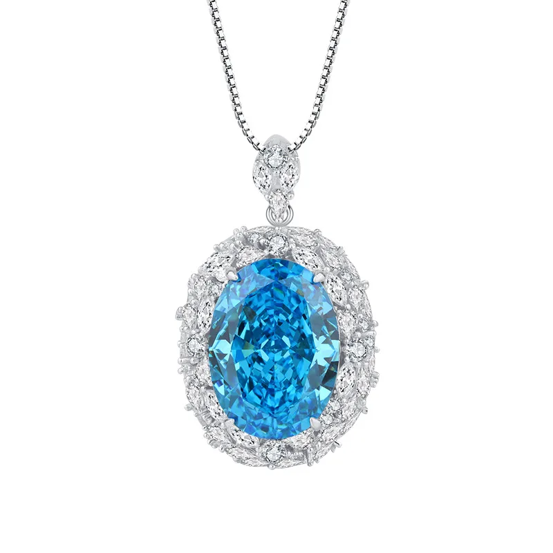 Jewelry S925 Silver Vintage Fashion High Carbon Diamond Women's Big Diamond 13*18 Luxury Jewelry Pendant for Women