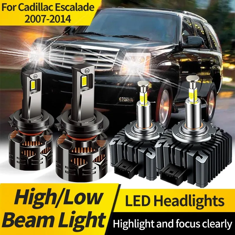 

2PCS Canbus D1S HID LED Headlight Bulb H7 Hi/Lo Beam Lamp Super Bright 6000k White Front Lights For Cadillac Escalade 2007-2014