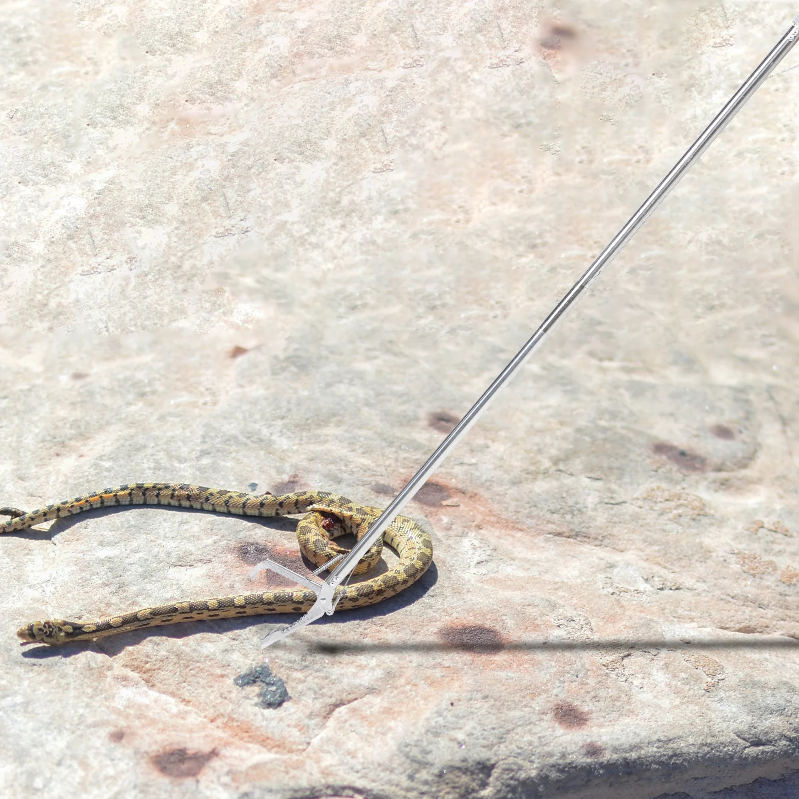 

Stainless Steel Snake Catcher Clip 1.2m Foldable Garden Tool with Lock for Reptile Handling Lightweight Easy